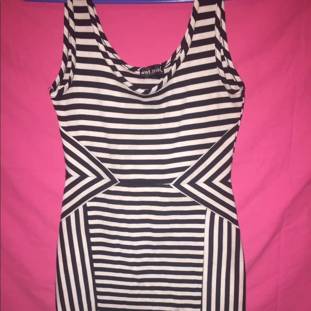 Black and White Fitted Dress